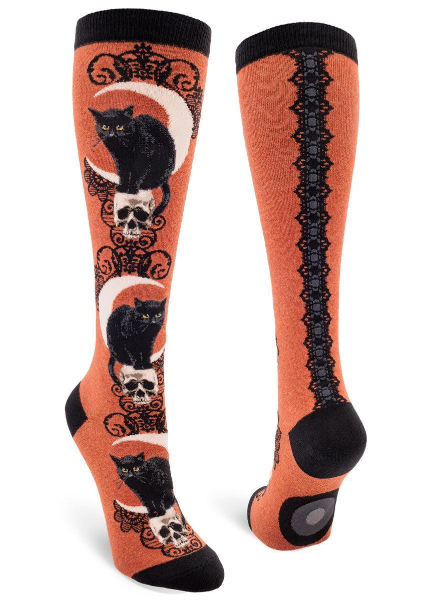 Black Cat Moon, Women's Knee-high - ModSock - The Sock Monster