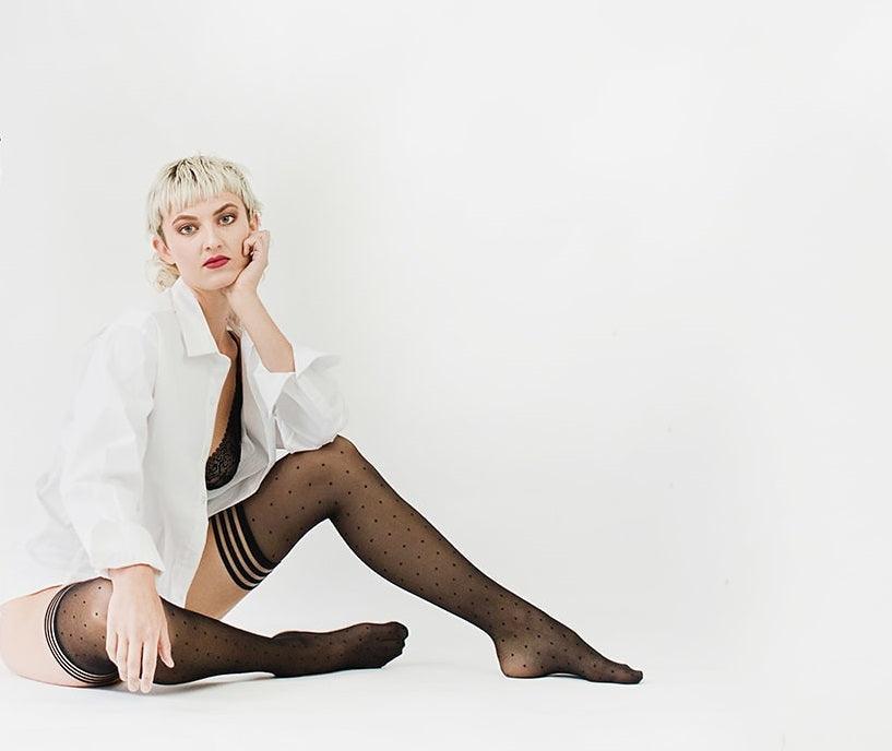 Ally Sheer | 1940's Polka Dot Thigh-High | Petite to Plus Size