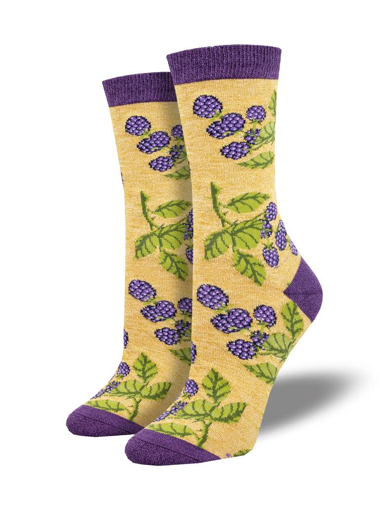 Bunch Of Blackberries, Bamboo, Women's Crew - Socksmith - The Sock Monster