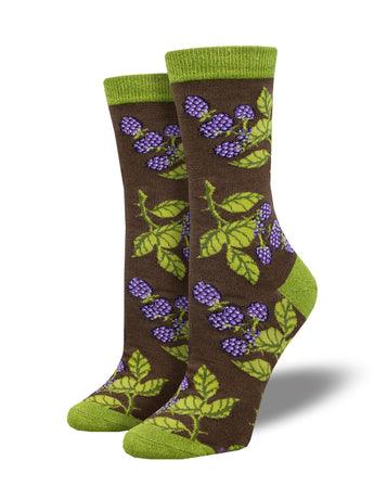 Bunch Of Blackberries, Bamboo, Women's Crew - Socksmith - The Sock Monster