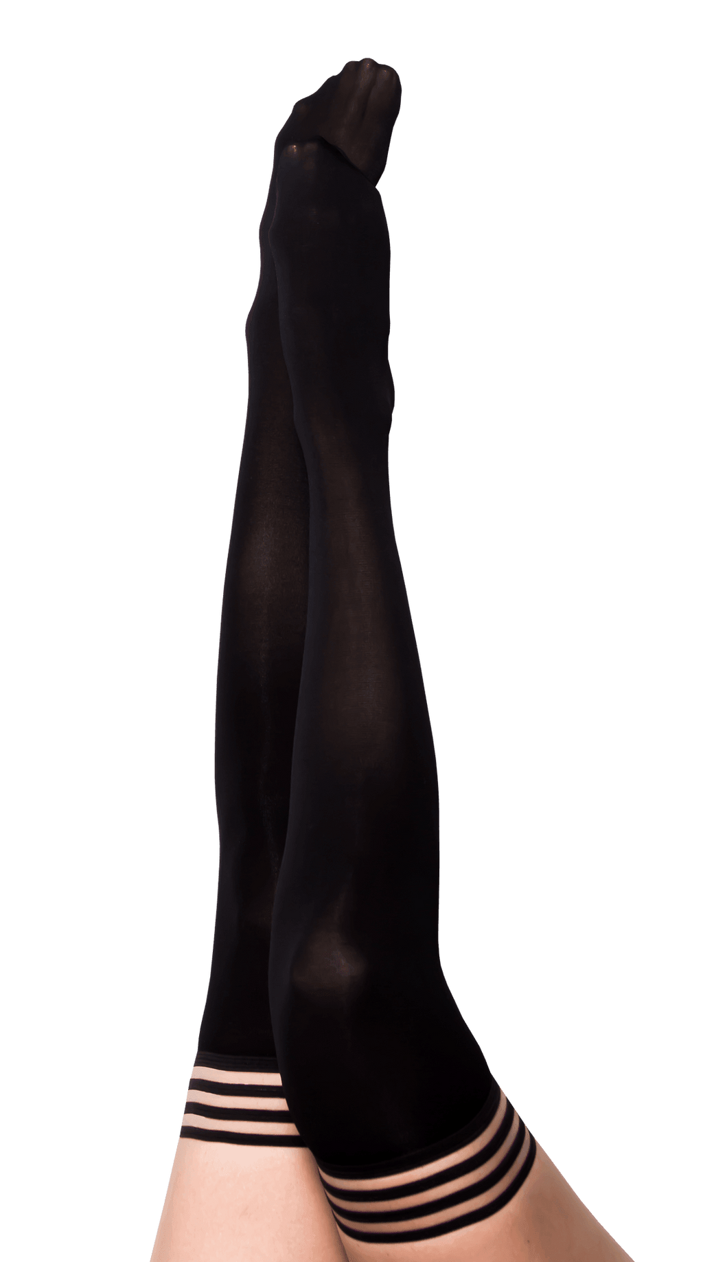 DANIELLE: BACK IN BLACK THIGH HIGHS. PETITE TO PLUS SIZE - KIXIES - The Sock Monster