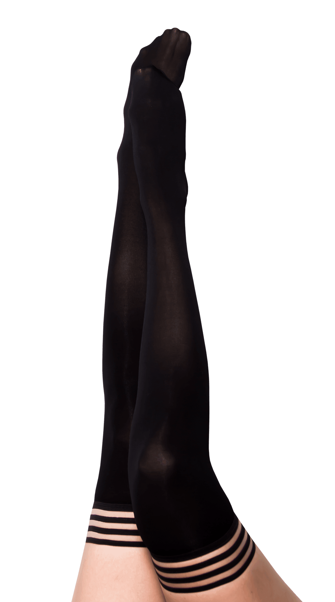 DANIELLE: BACK IN BLACK THIGH HIGHS. PETITE TO PLUS SIZE - KIXIES - The Sock Monster