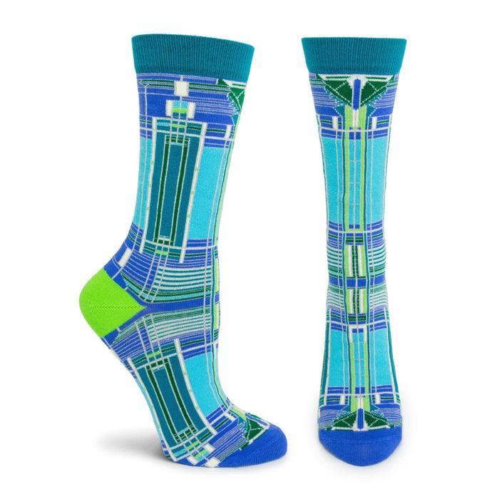 Frank Lloyd Wright Bradley House Windows, Women's Crew - Ozone Design Inc - The Sock Monster