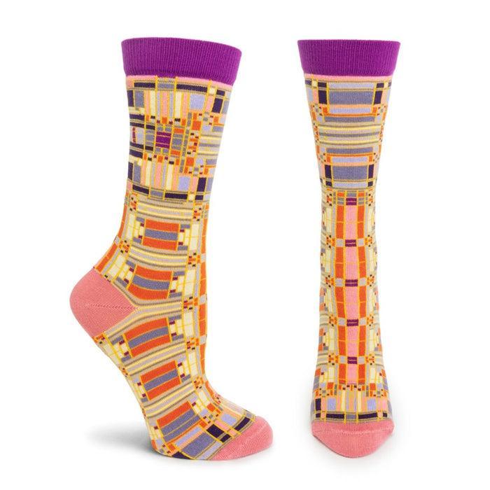 Frank Lloyd Wright Oak Park Skylight, Women's Crew - Ozone Design Inc - The Sock Monster