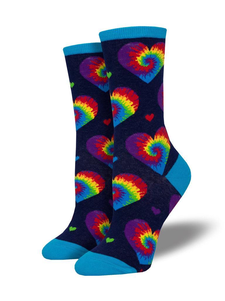 I HEART TIE DYE, Women's Crew - Socksmith - The Sock Monster