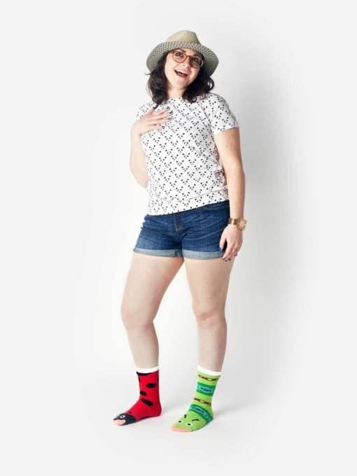 Ladybug & Caterpillar | Adult Socks | Mismatched Cute Crazy Fun Socks