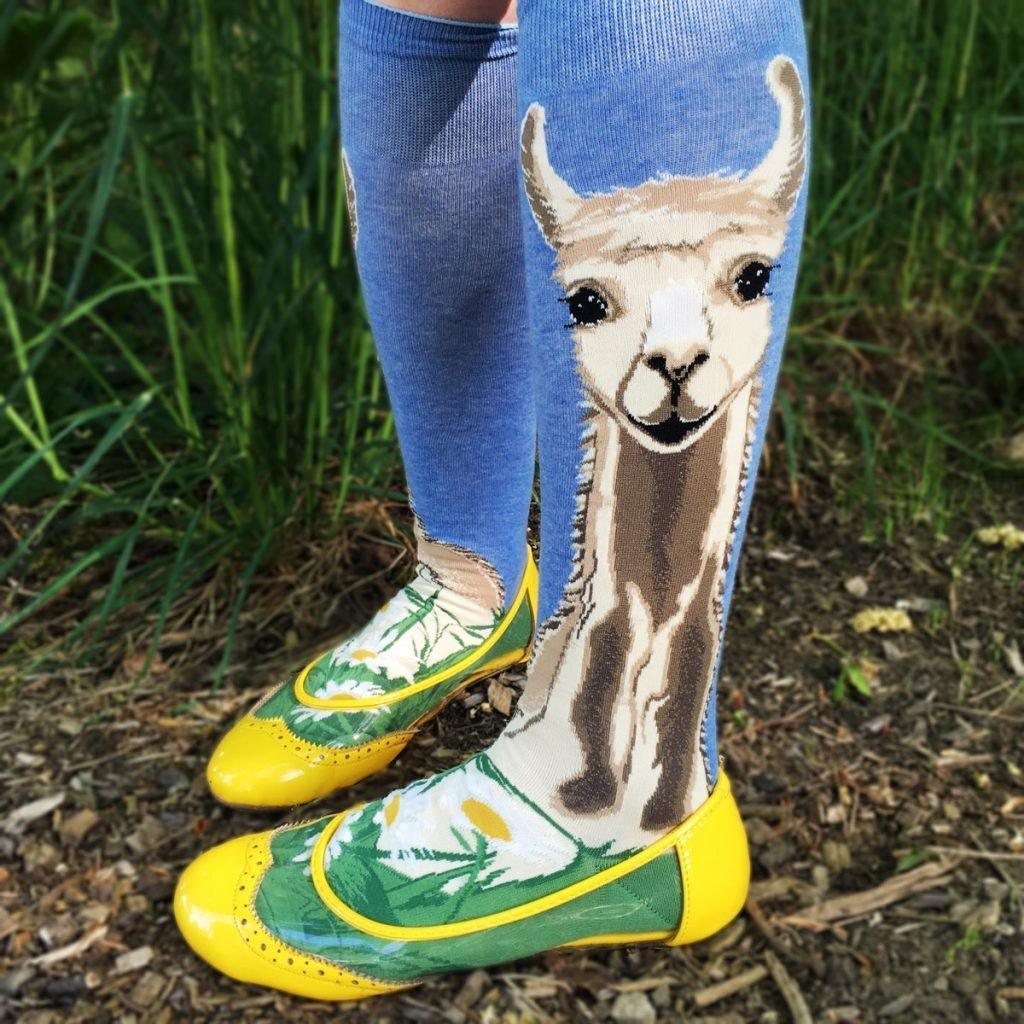 Lovely Llama | Roll Top | Women's Knee-high
