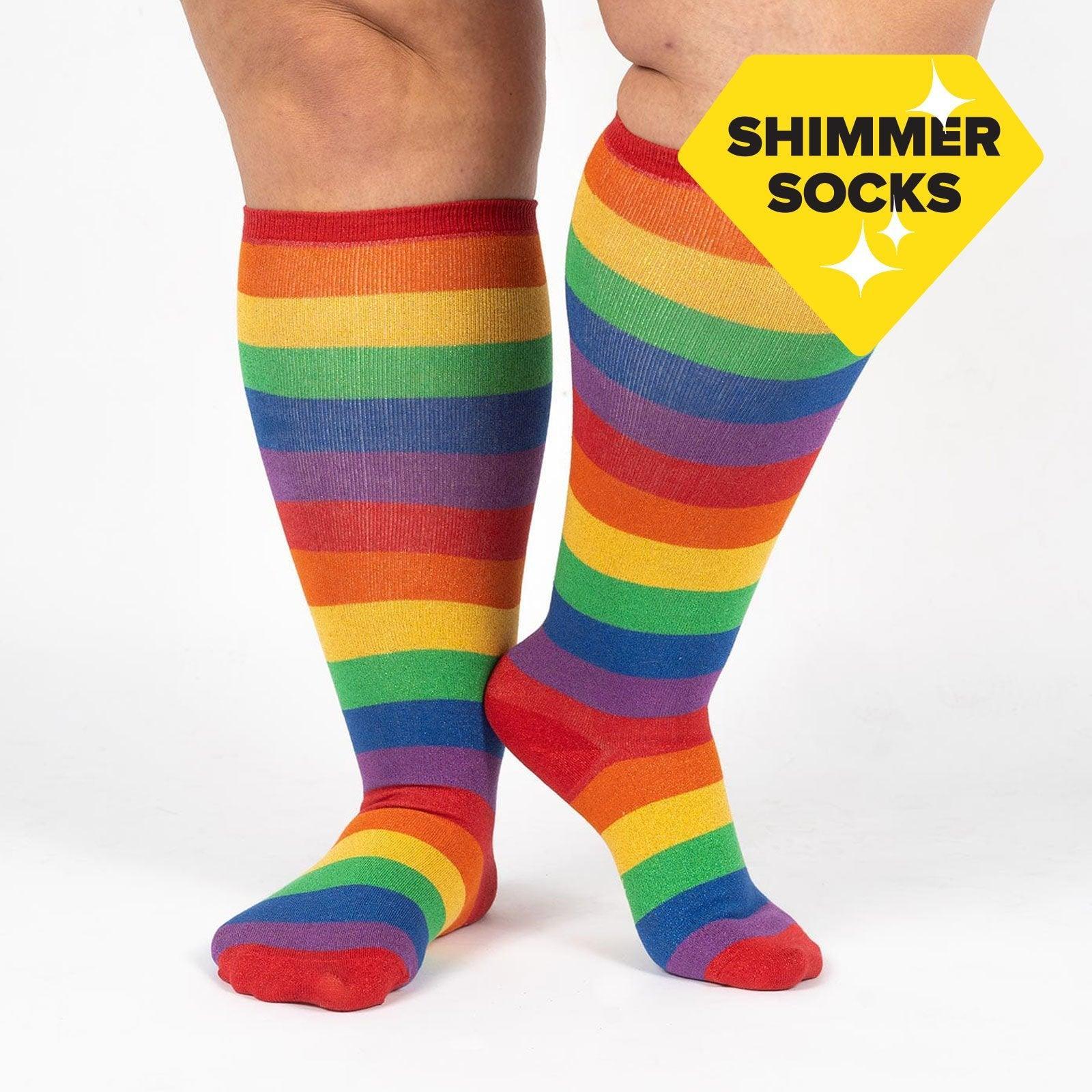 March with Pride | Shimmer | All Gender Stretch-It™ Wide Calf Knee-high