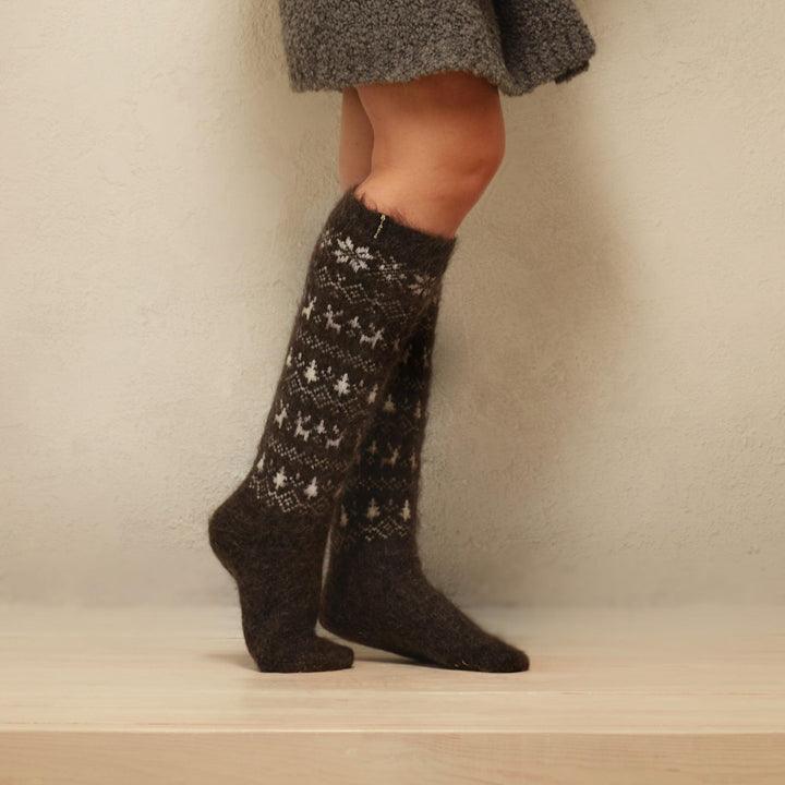 Midnight Woods | Heavy Goat Wool | Women's Knee-High