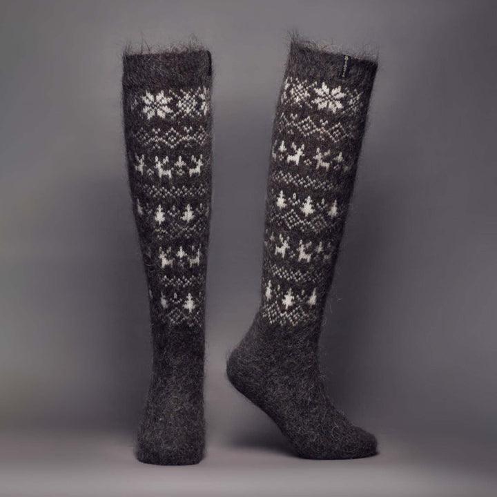 Midnight Woods, Heavy Goat Wool, Women's Knee-High - Siberia Spirit - The Sock Monster