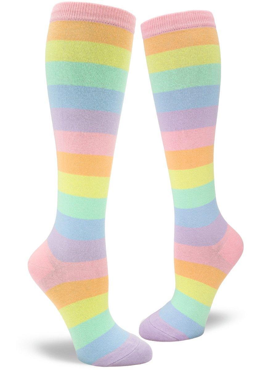 Pastel Rainbow Stripe | Women's Knee-high