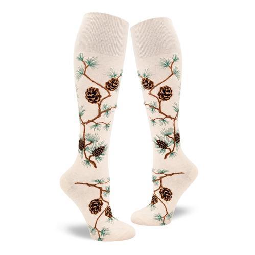 Pinecone, Roll Top, Women's Knee-high - ModSock - The Sock Monster
