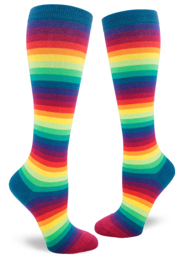 Rainbow Gradient Stripe | Women's Knee-high