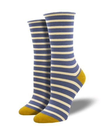 Sailor Stripe Bamboo, Women's Crew - Socksmith - The Sock Monster
