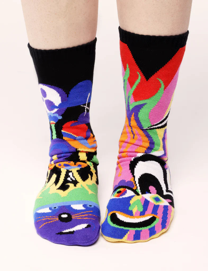 Shy & Outgoing | Teen & Adult Socks | Mismatched Fun Crazy Cute Socks