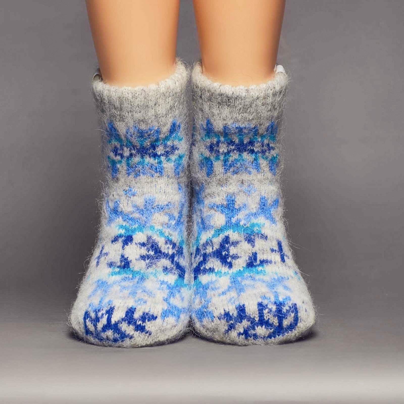 Siberian Snowflake, Goat Wool, Women's Quarter Crew - Siberia Spirit - The Sock Monster