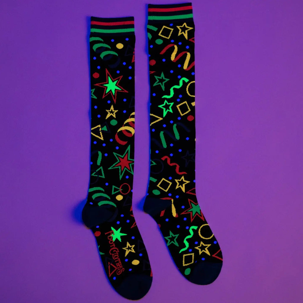 Skate Rink Carpet | UV Reactive | Knee High Socks
