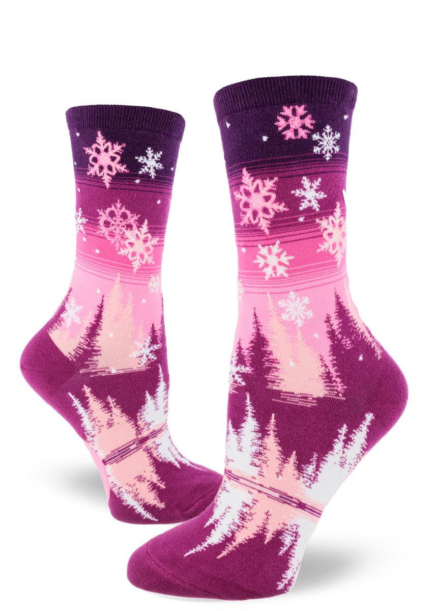 Snowflakes, Women's Crew - Modsock - The Sock Monster