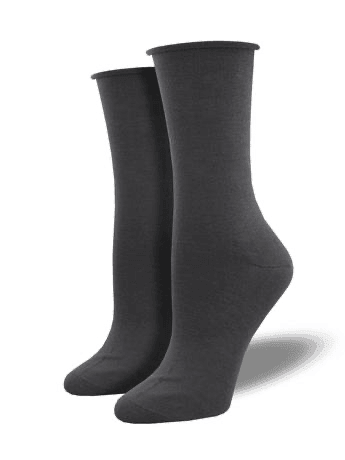 Solid, Bamboo Roll Top, Women's Crew - Socksmith - The Sock Monster