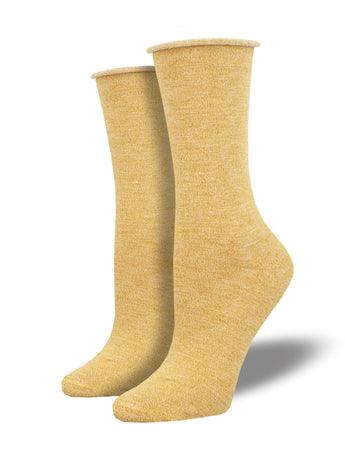 Solid, Bamboo Roll Top, Women's Crew - Socksmith - The Sock Monster