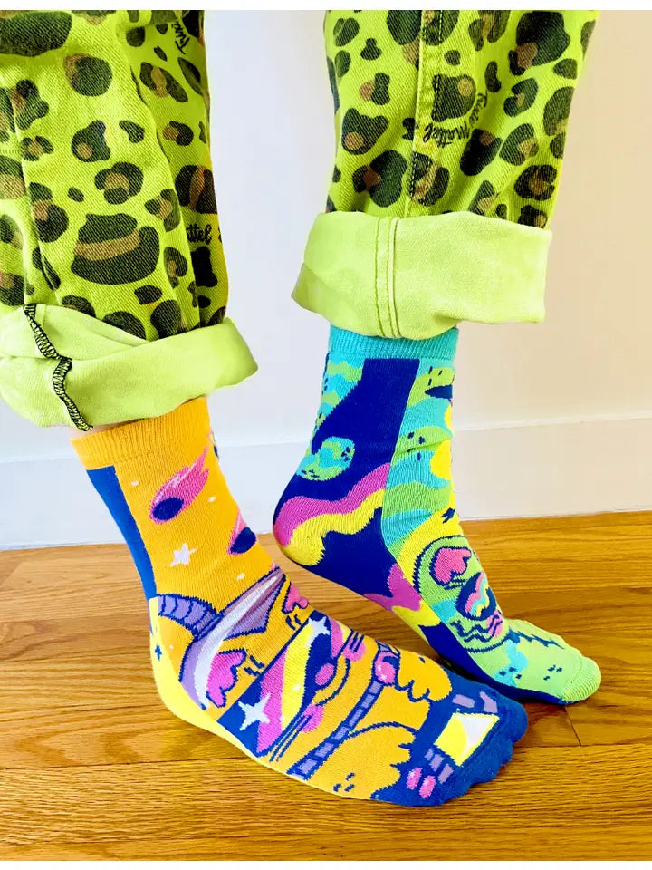 Lunar and Tick | Teen and Adult Socks | Mismatched Cute Crazy Fun Socks
